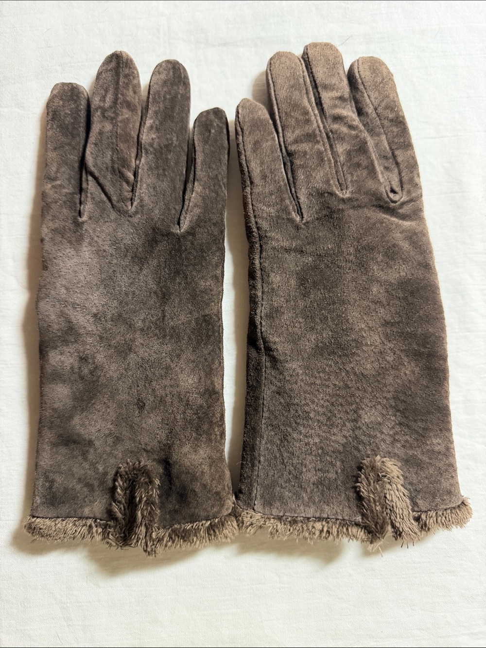 Kids Brown Plush Fleece Gloves